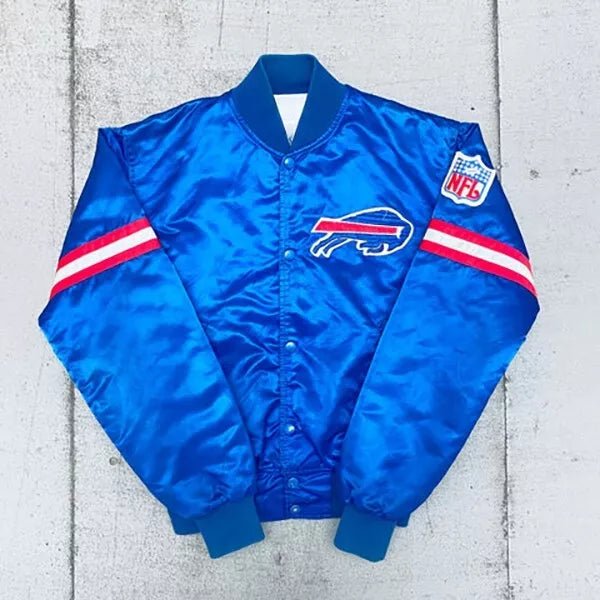 NFL Buffalo Bills Jacket Vintage Satin Bomber Jacket 90s Baseball Varsity Jacket