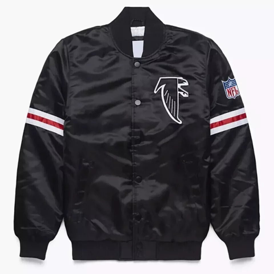 Atlanta Falcons Black Satin Letterman Varsity Jacket – NFL Fan Gear