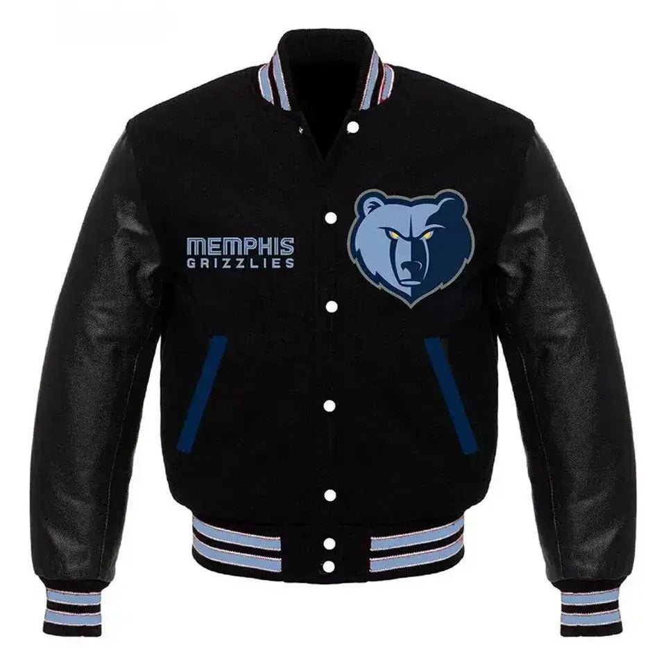 Men Letterman Memphis Grizzlies black Varsity Jacket - NBA
