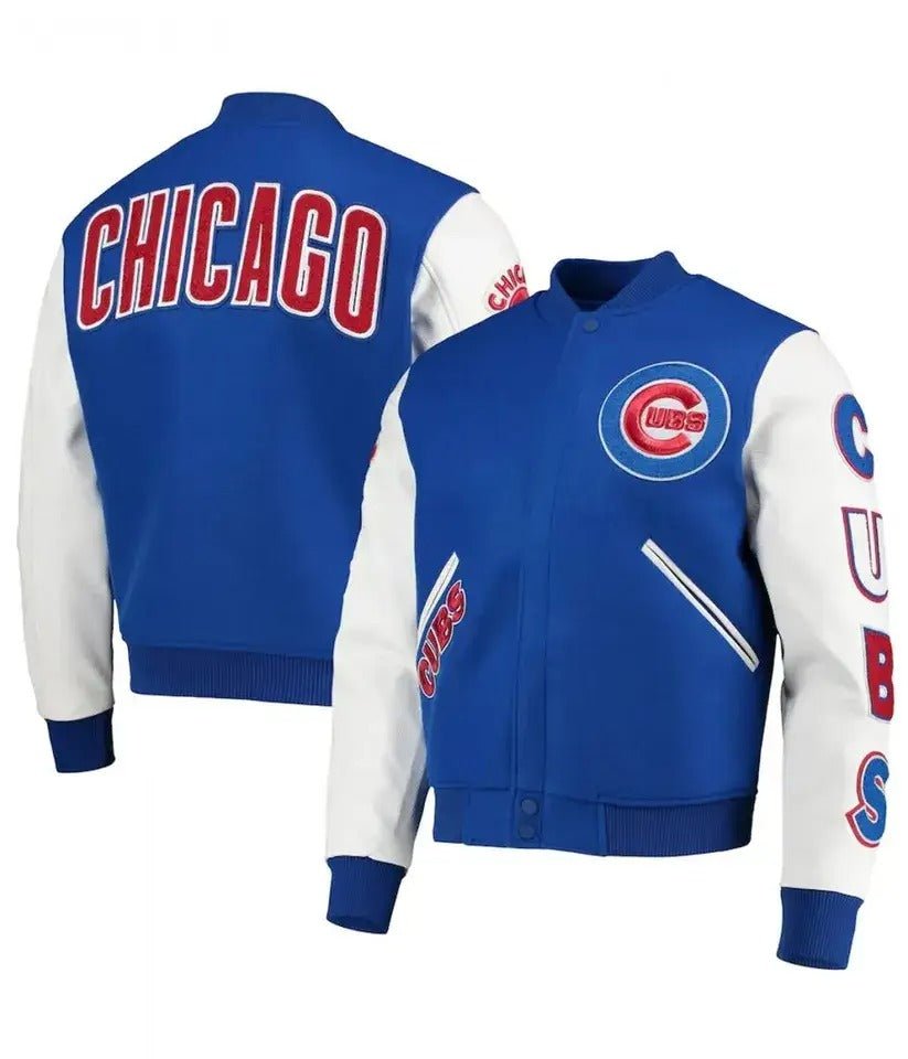 Women Letterman Chicago Cubs Blue and White Varsity Jacket - MLB - Image 3