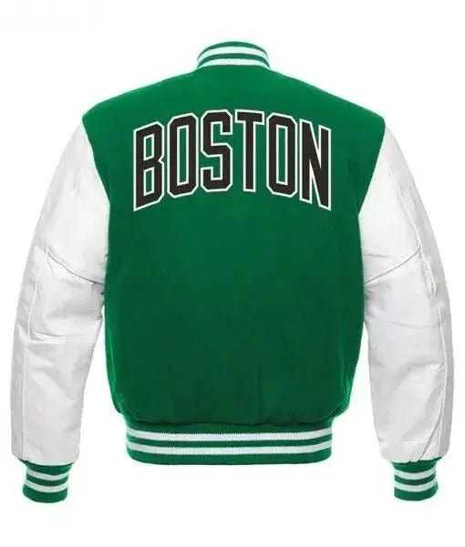 Men Letterman Boston Celtics Green and White Varsity Jacket - NBA - Image 2