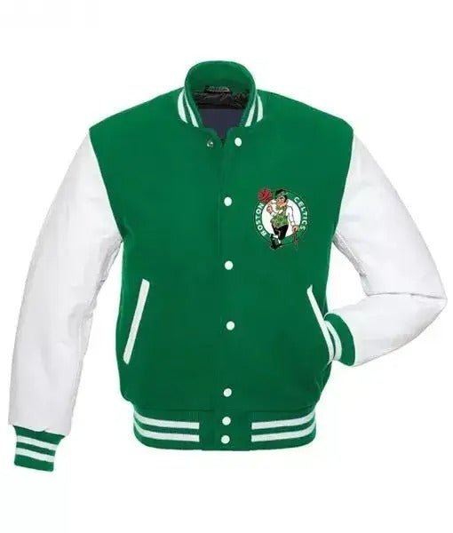 Letterman Boston Celtics Green and White Varsity Jacket green and white - NBA