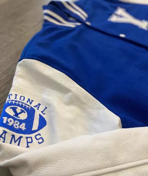 Letterman Cougars Varsity Jacket Wool With Genuine Leather sleeves - Image 3