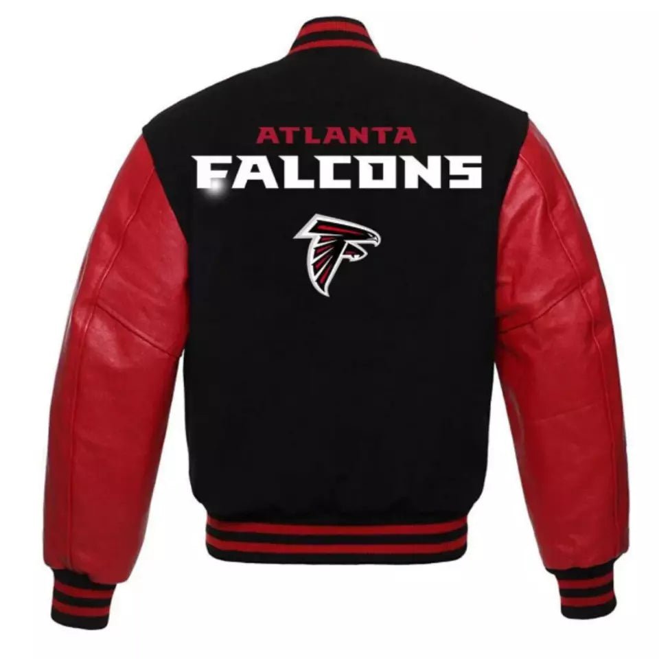 Letterman Atlanta Falcons Varsity Jacket Wool with Genuine Leather sleeves - NFL - Image 2