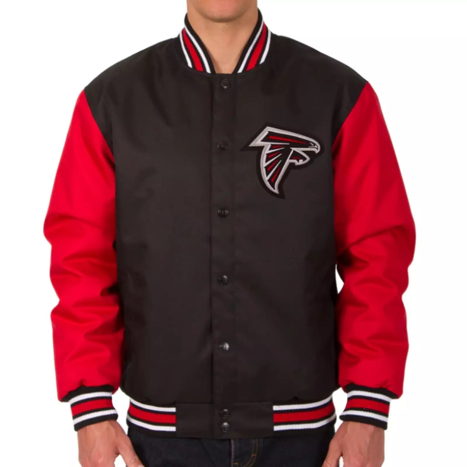 Atlanta Falcons Letterman Varsity Jacket Wool with Genuine Leather sleeves NFL