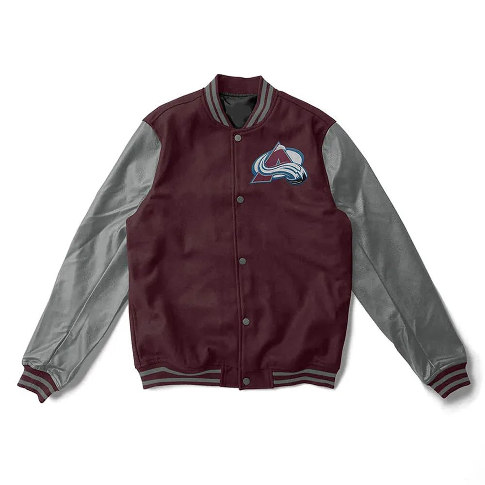 Colorado Avalanche Maroon and Gray Varsity Jacket - NHL