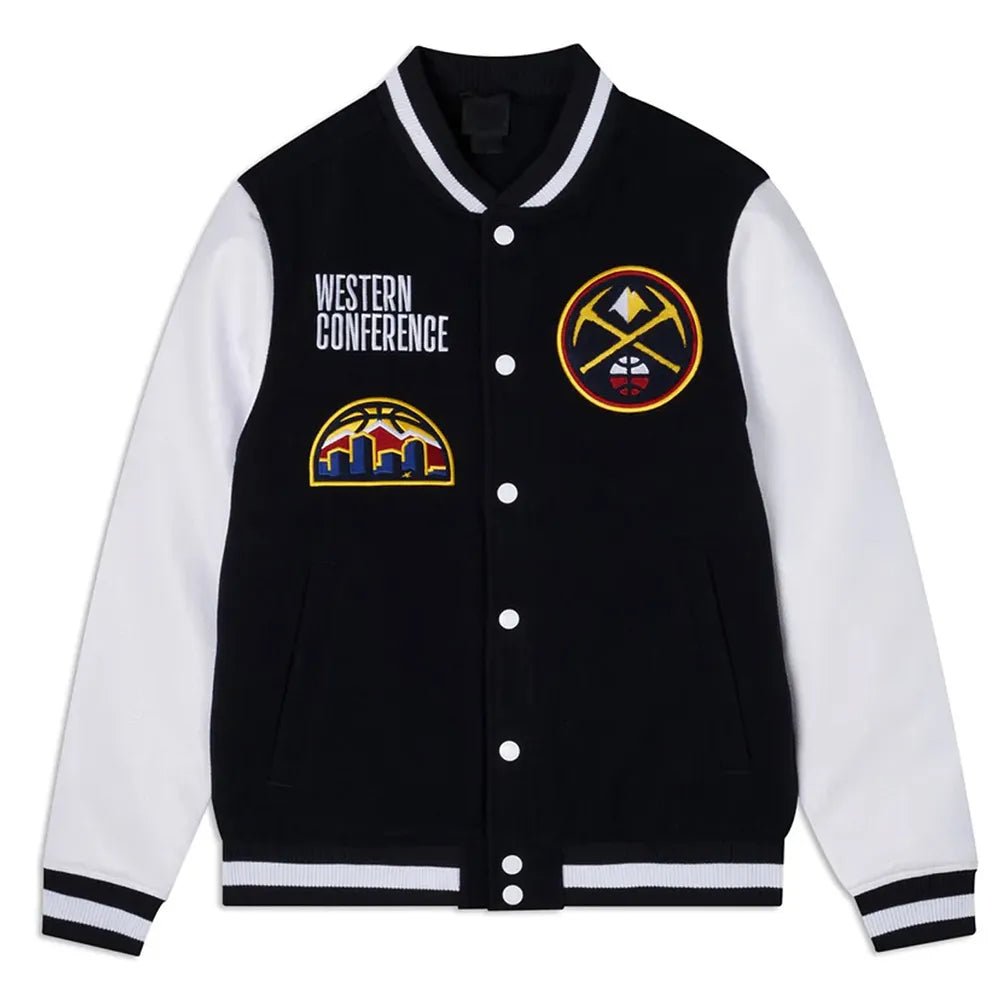 Denver Nuggets Western Conference Black & White Varsity Jacket -  NBA