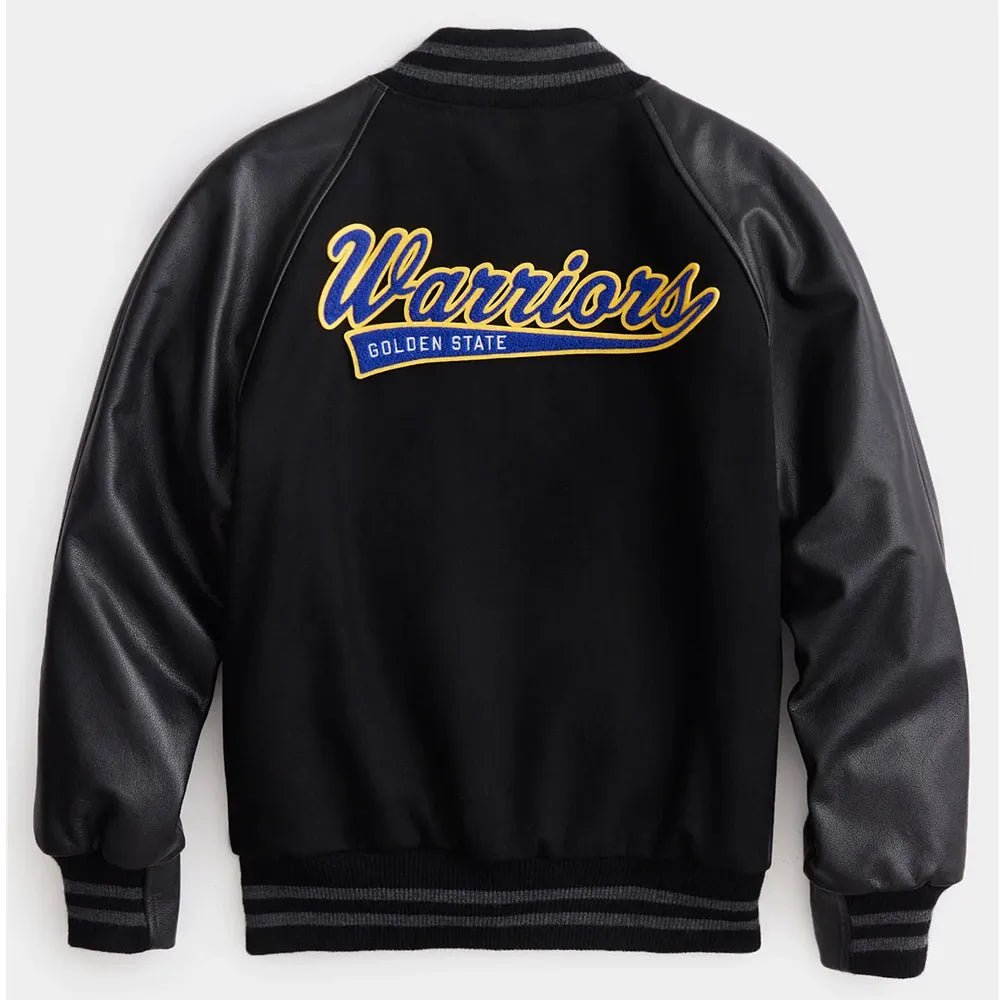 Men Golden State Warriors Varsity Black Jacket - NBA - Image 2