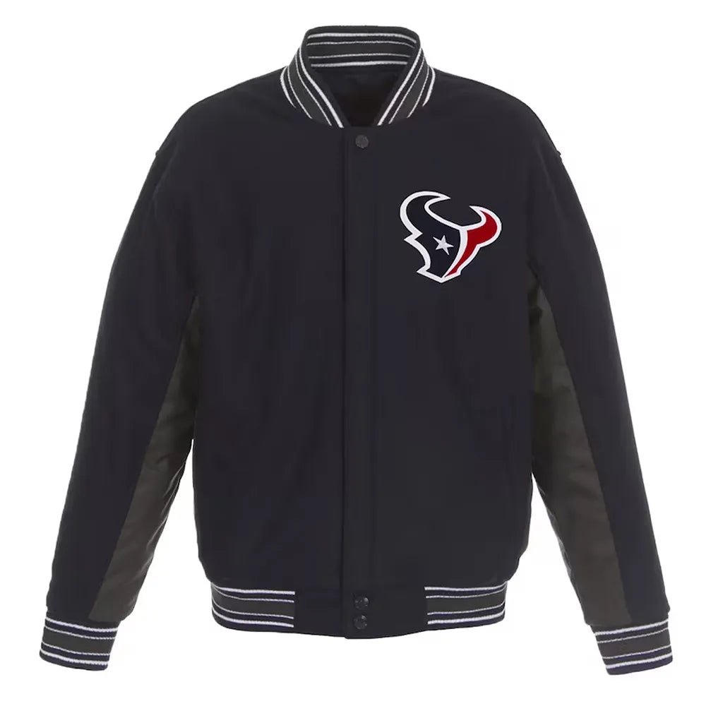Houston Texans Charcoal and Navy Varsity Jacket - NFL