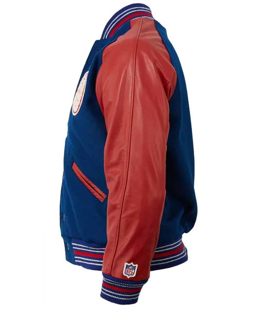 Men 1939 NY Giants Blue and Red Varsity Jacket - NFL - Image 3