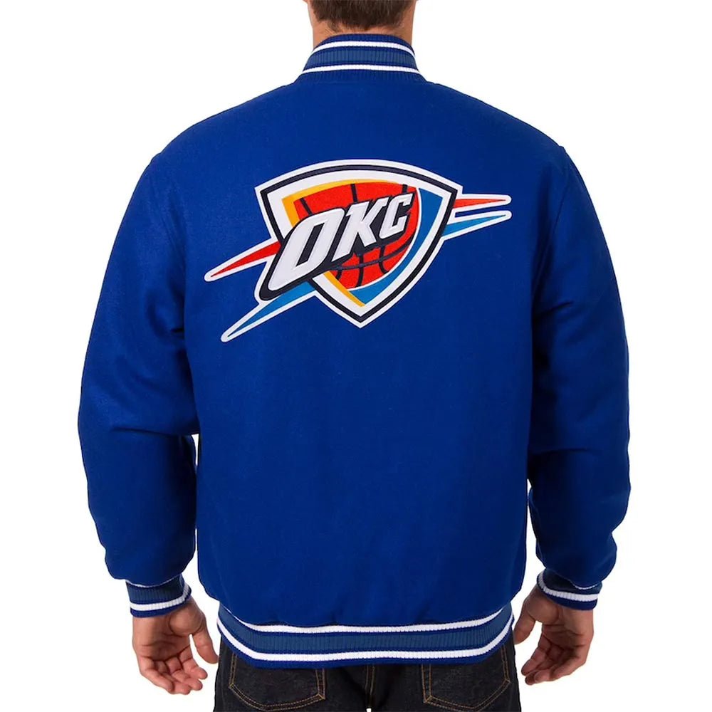 Men Oklahoma City Thunder Varsity Royal Blue Wool Jacket - NBA - Image 2