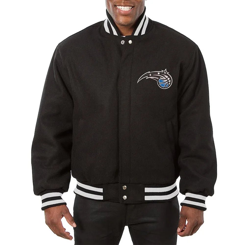Men Orlando Magic Varsity Black All Wool Jacket - NBA