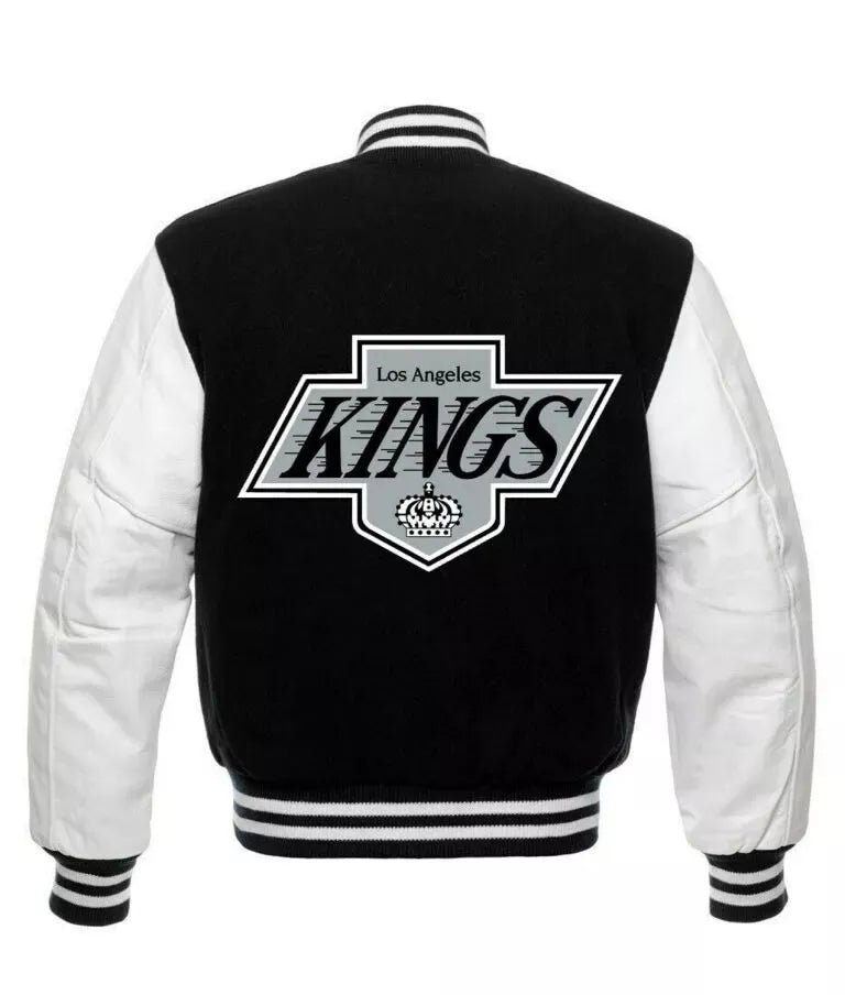 Letterman Los Angeles Kings Black and White Varsity Jacket - NHL - Image 2