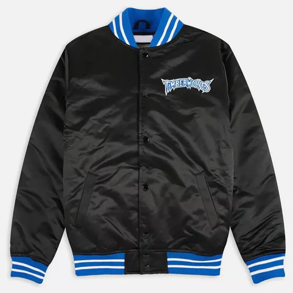 Minnesota Timberwolves Black Satin varsity Jacket black - NBA