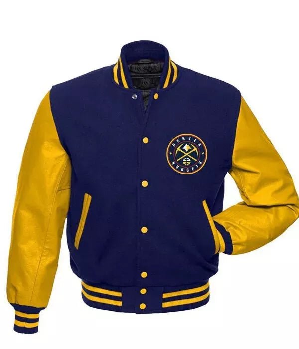 Letterman Denver Nuggets Blue and Yellow Varsity Jacket - NBA