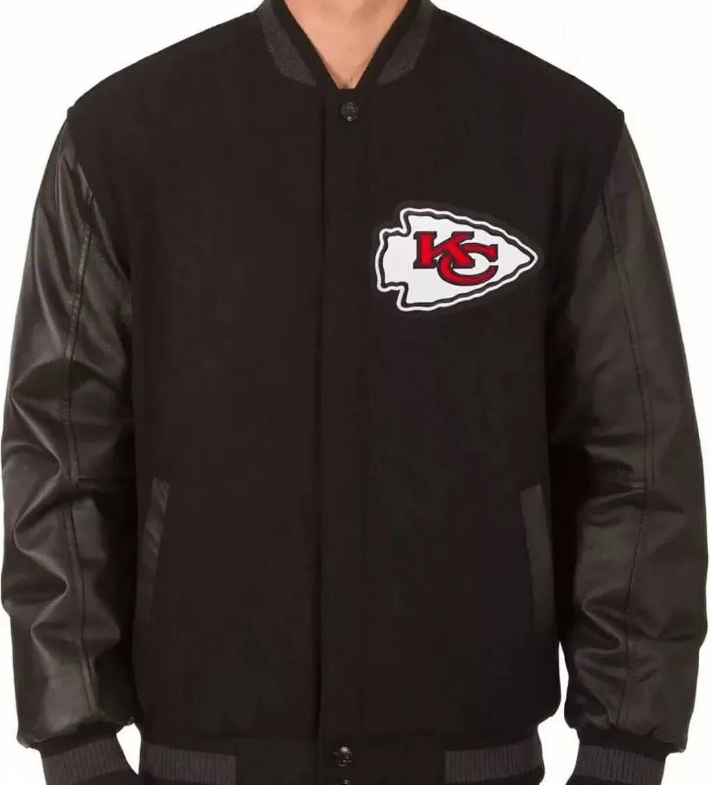 Men Letterman Kansas City Chiefs Black Varsity Jacket - NFL