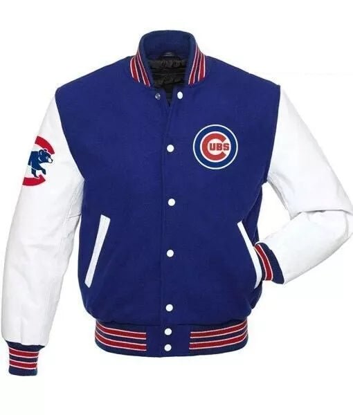Letterman Chicago Cubs Varsity Jacket Blue and White - MLB