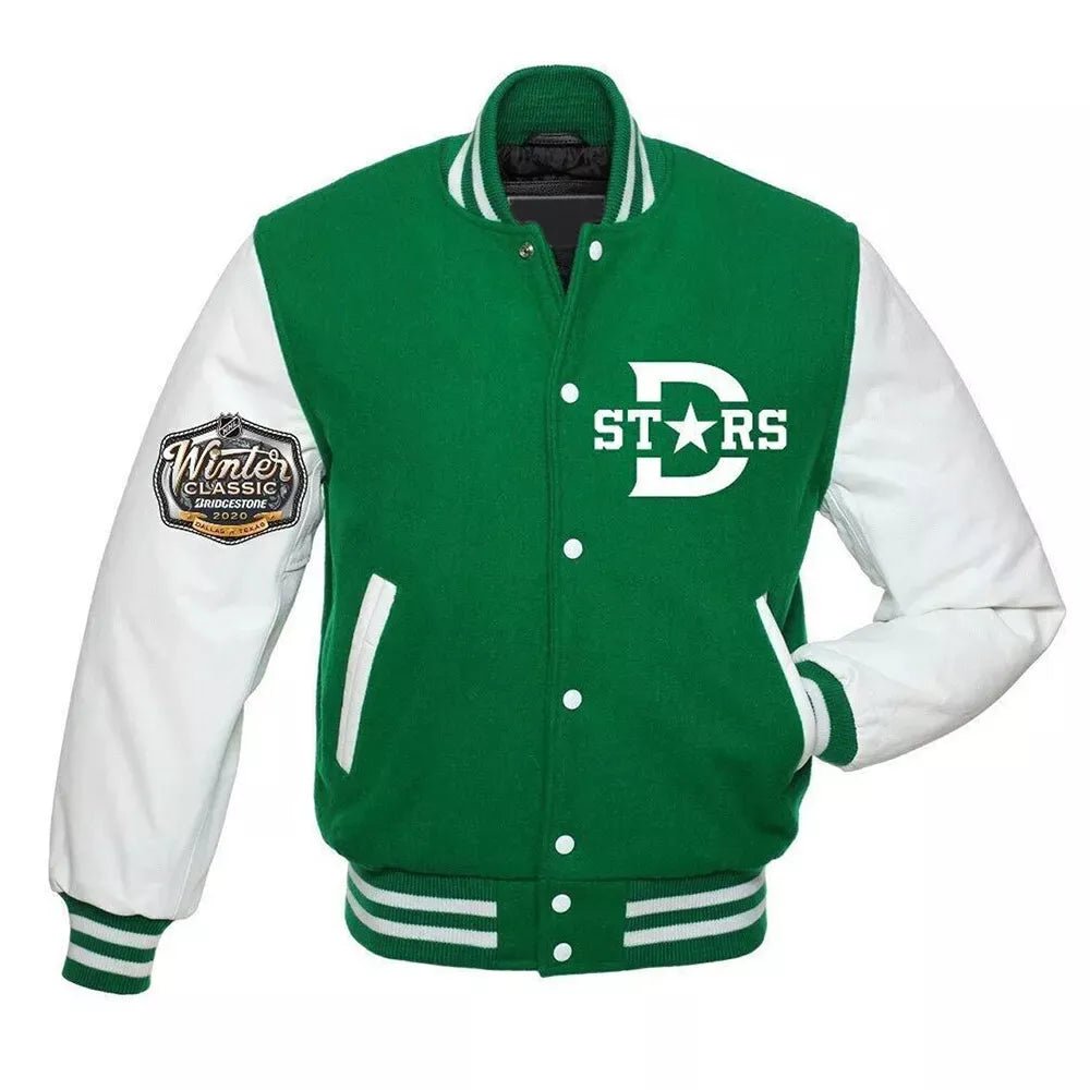 Letterman Dallas Stars Green and White Varsity Jacket - NHL