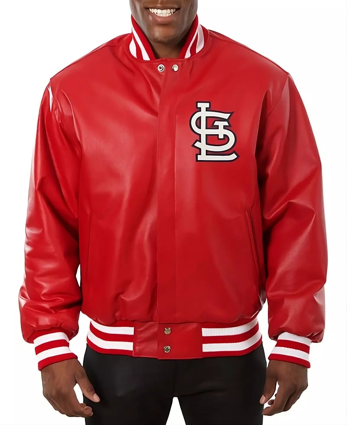 Men Letterman St Louis Cardinals Varsity Jacket Full Leather Jacket Red - MLB