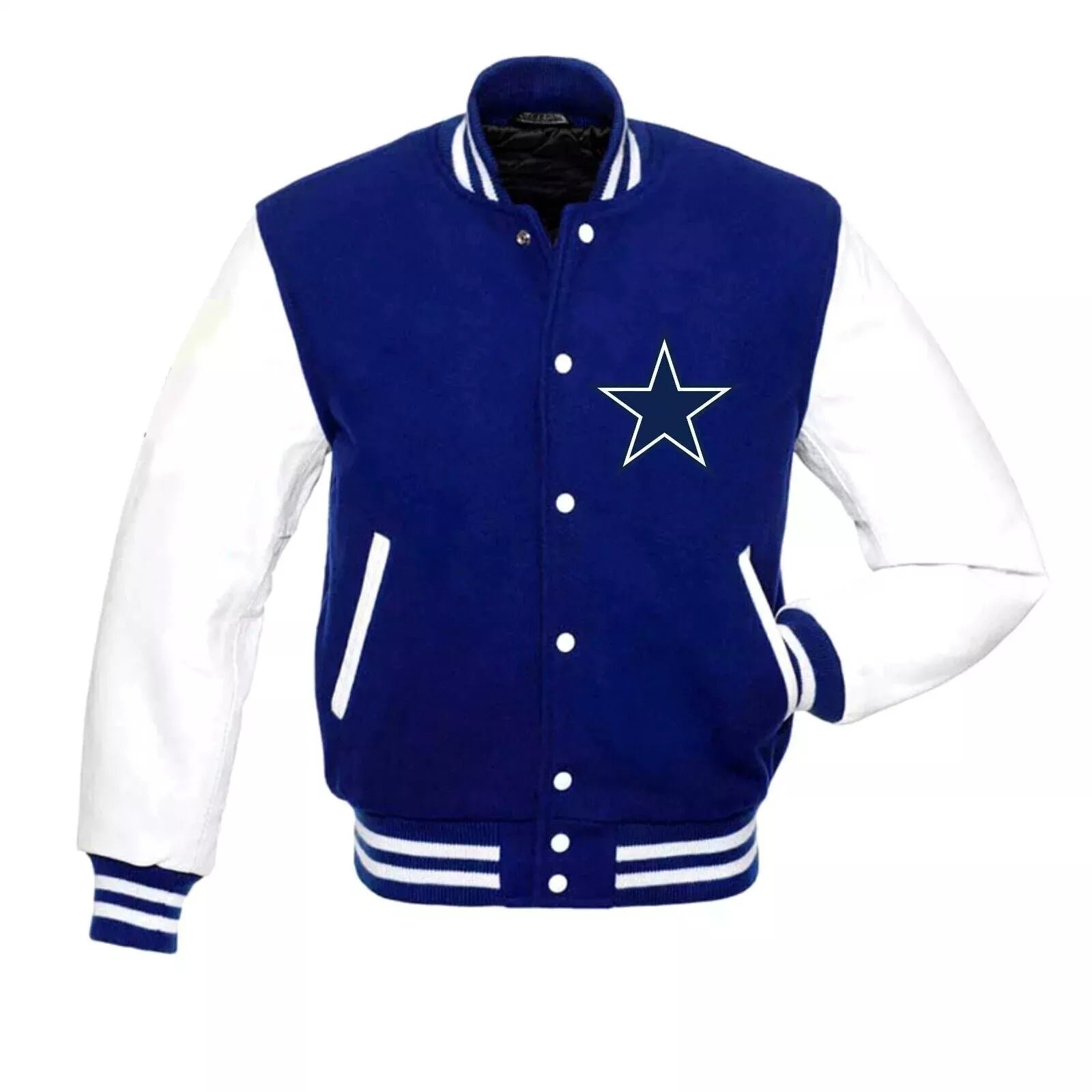 Dallas Cowboys Blue & White Letterman Varsity Jacket blue and white - NFL