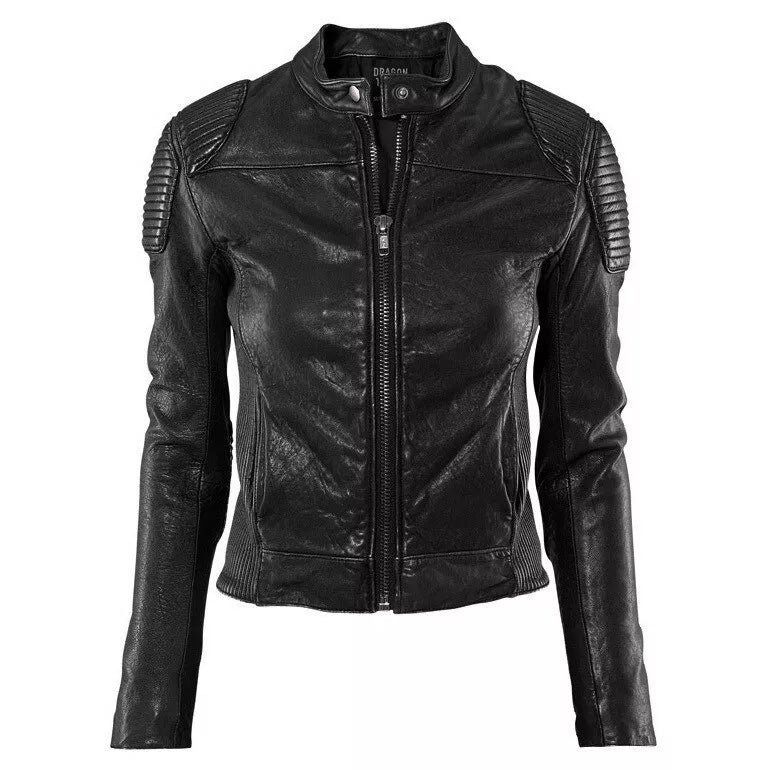 DRAGON TATTOO GIRL MOVIE Trish Summerville H&M Leather Biker Jacket Black