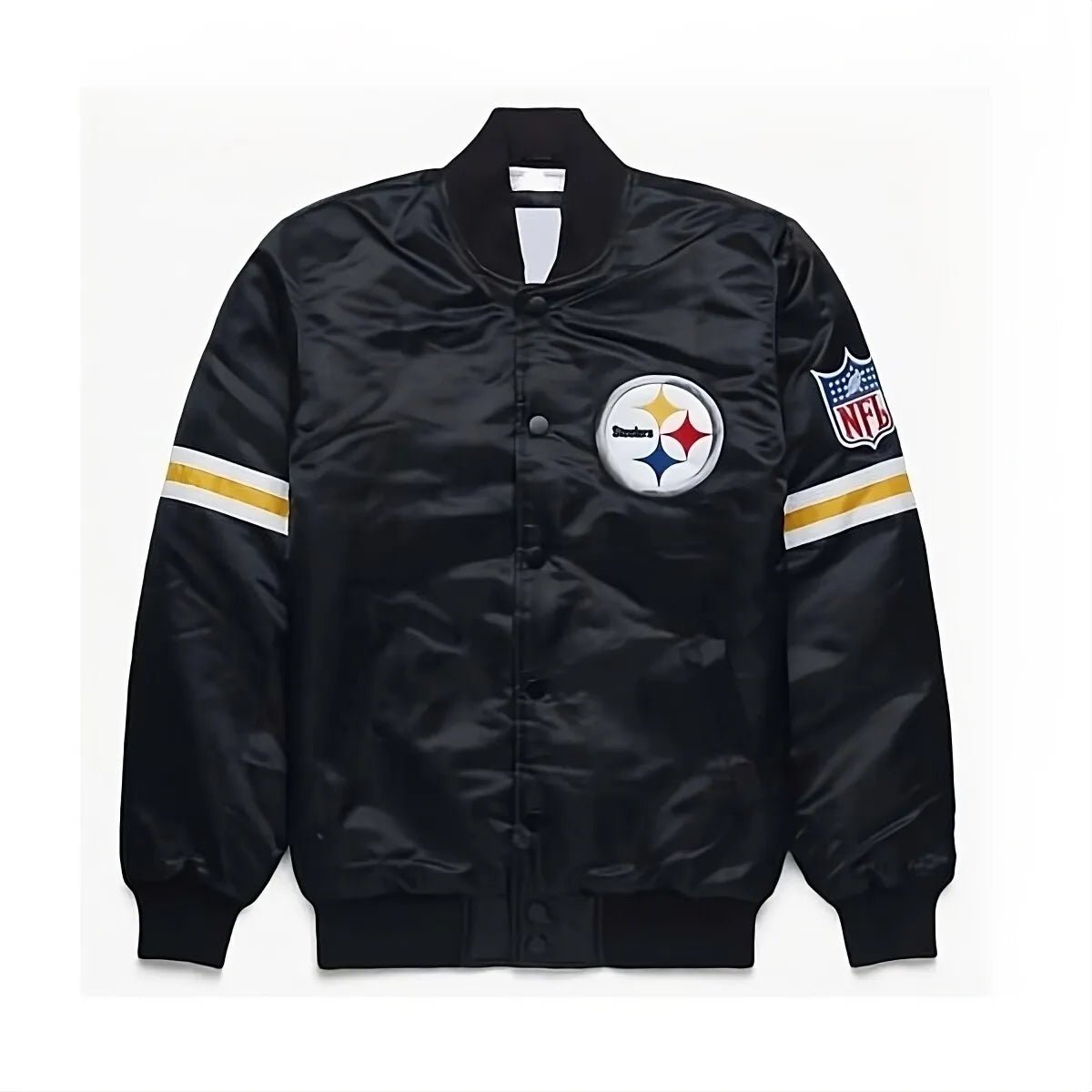 Pittsburgh Steelers Black Satin Letterman Varsity Jacket black - NFL