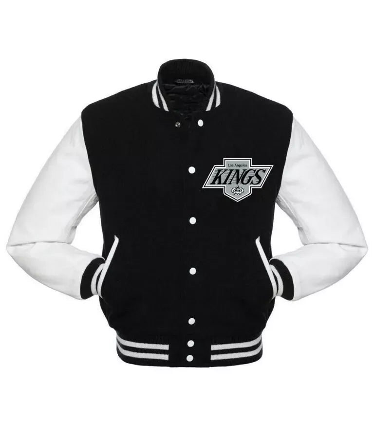 Letterman Los Angeles Kings Black and White Varsity Jacket - NHL