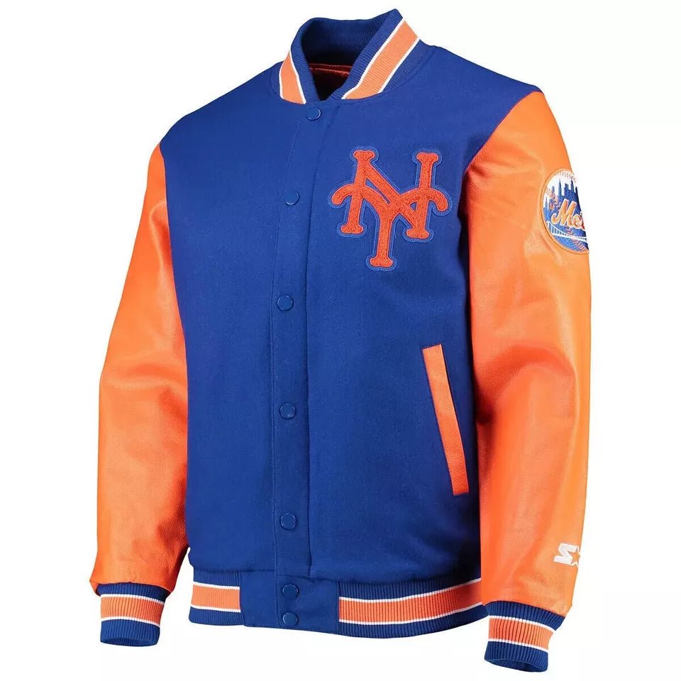 Letterman New York Mets Varsity Jacket Blue and Orange - MLB