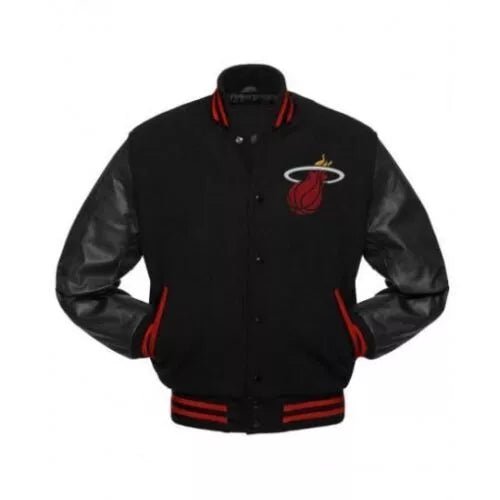 Letterman Miami Heat Varsity Jacket Black - NBA