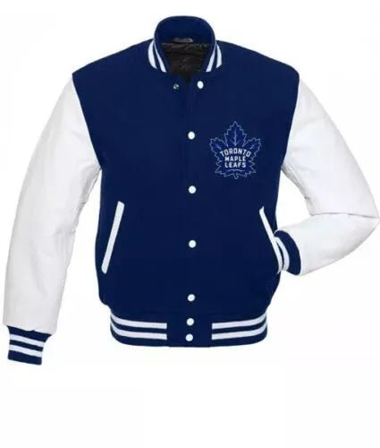 Letterman Toronto Maple Leafs Varsity Jacket Blue and White - NHL