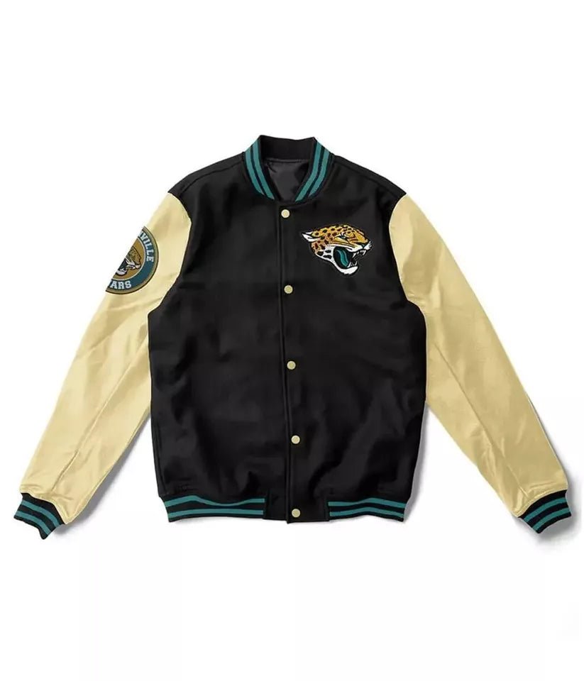 Letterman Jacksonville Jaguars Black and White Varsity Jacket - NFL