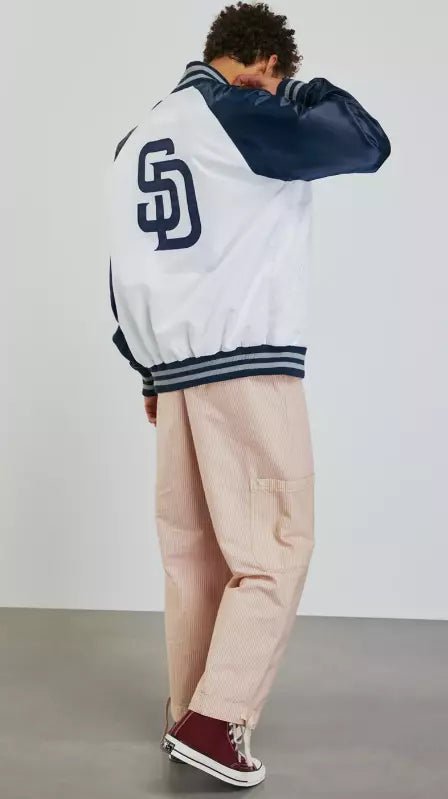 Men San Diego Padres Brown The Diamond Full-Snap Jacket with Embroidery logos blue and white - MLB - Image 2