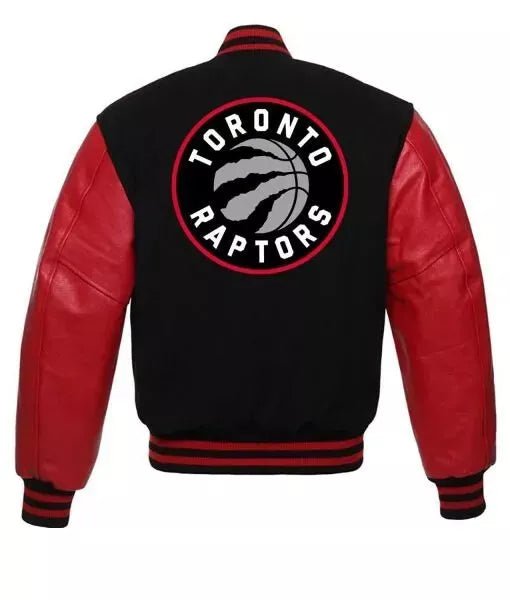 Men Letterman Toronto Raptors Black and Red Varsity Jacket - NBA - Image 2