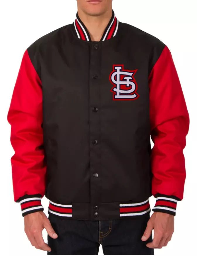 Men Letterman St Louis Cardinals Varsity Jacket Black Wool With Embroidery Logos - MLB
