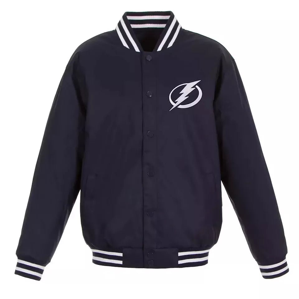 Letterman Tampa Bay Lightning Navy blue All Wool Varsity Jacket  - NHL
