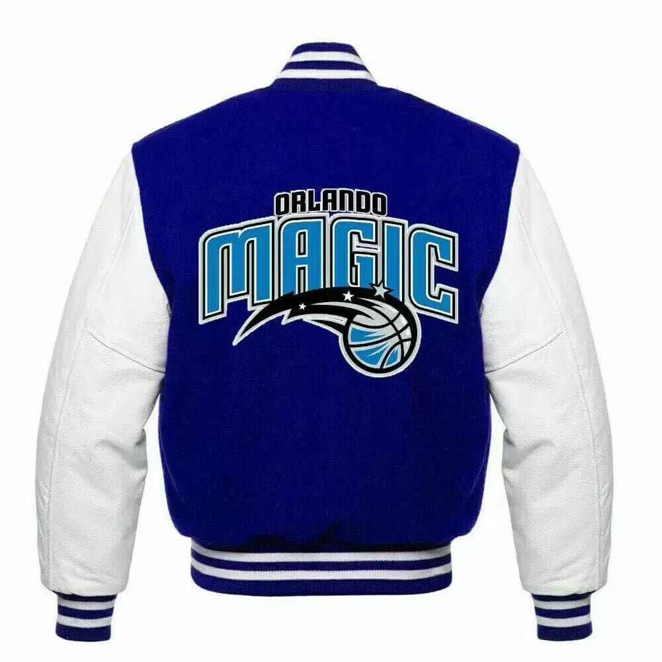 Men Letterman Orlando Magic Blue and White Varsity Jacket - NBA - Image 2