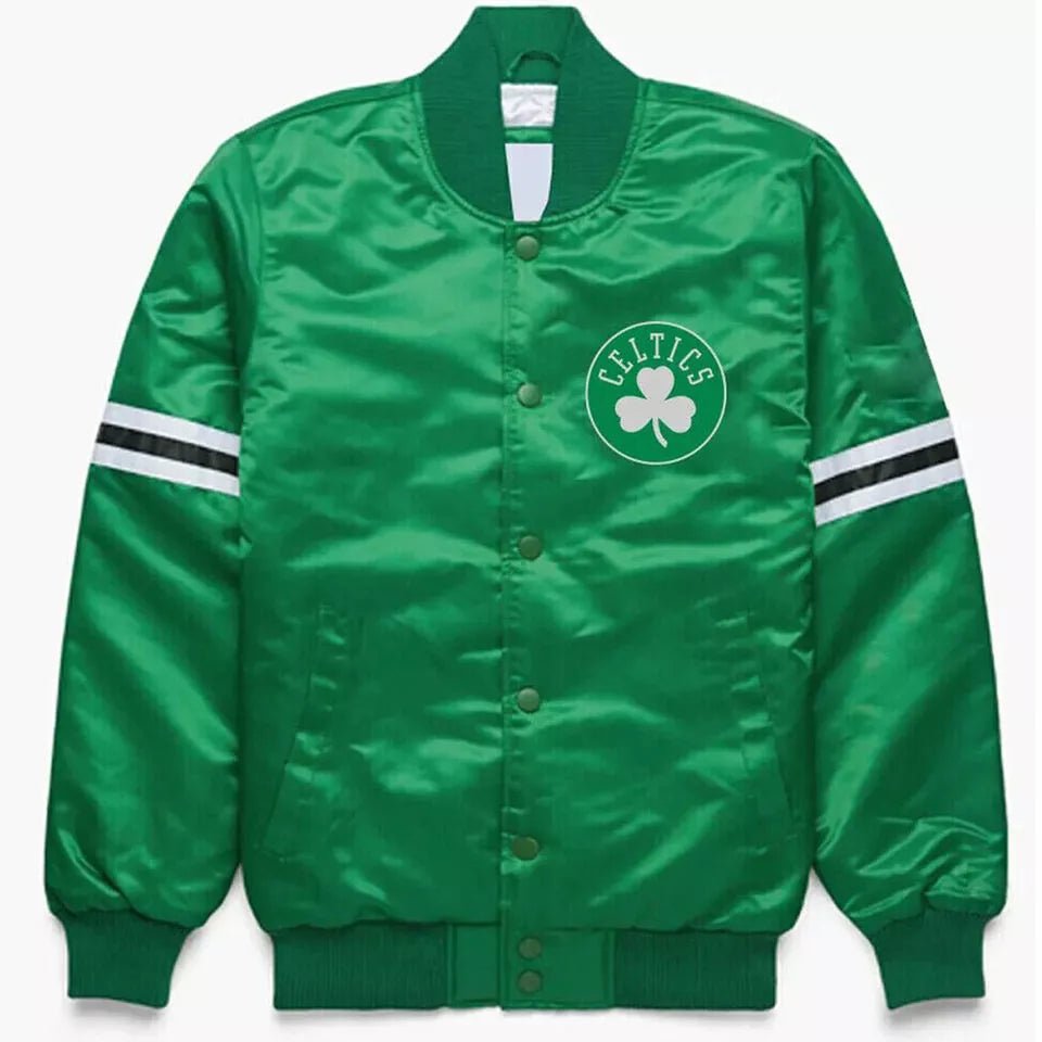 Boston Celtics Vintage 80s Green Satin Varsity Jacket green - NBA