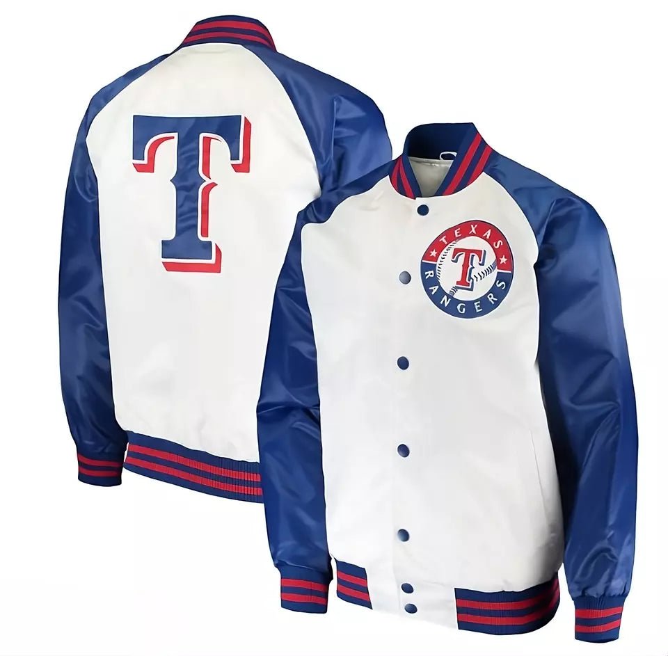 Men Letterman Texas Rangers Full-Snap Jacket with Embroidery Logos - MLB - Image 3