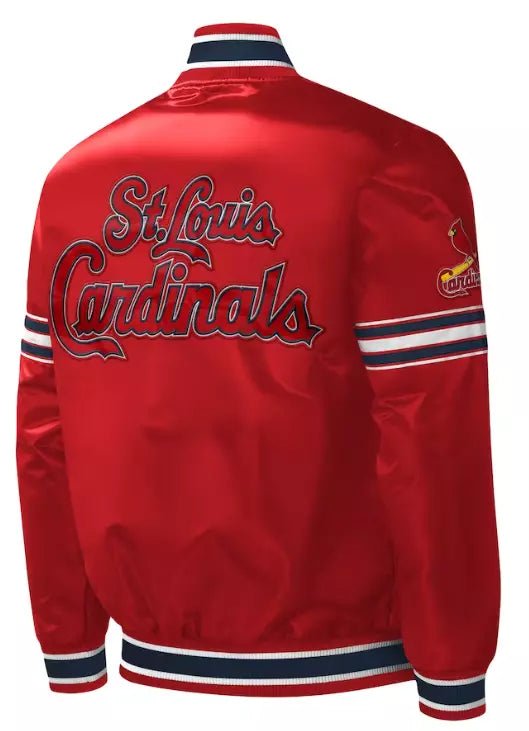Men St. Louis Cardinals Satin Red varsity Jacket Full-Snap with Embroidery logos - MLB - Image 2