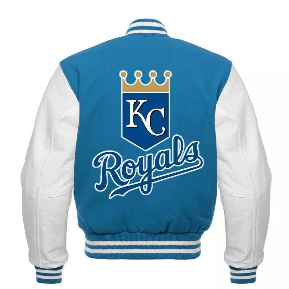 Letterman Kansas City Royals Blue and White Varsity Jacket - MLB - Image 2
