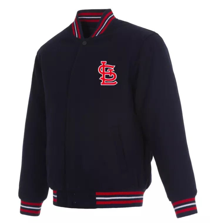 Letterman St Louis Cardinals Varsity Jacket Black Wool With Embroidery Logos  black - MLB