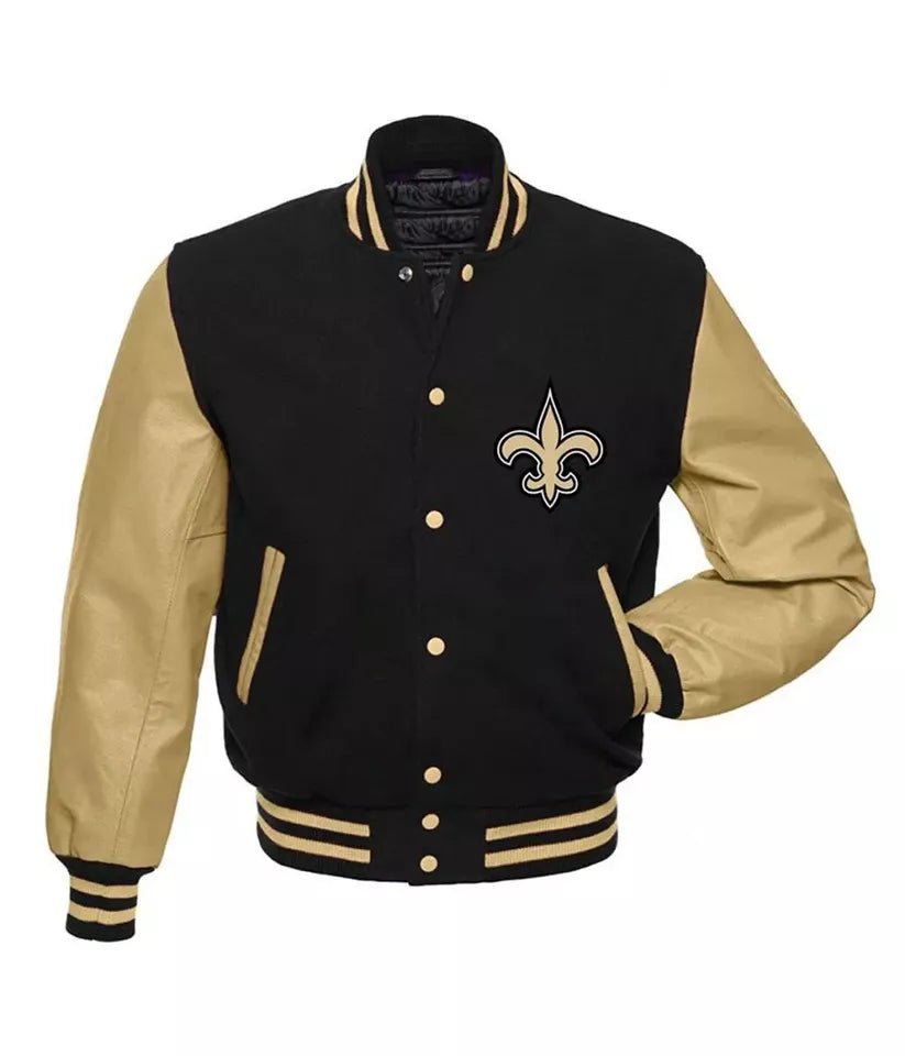 Letterman New Orleans Saints Black And Gold Varsity Jacket - NFL