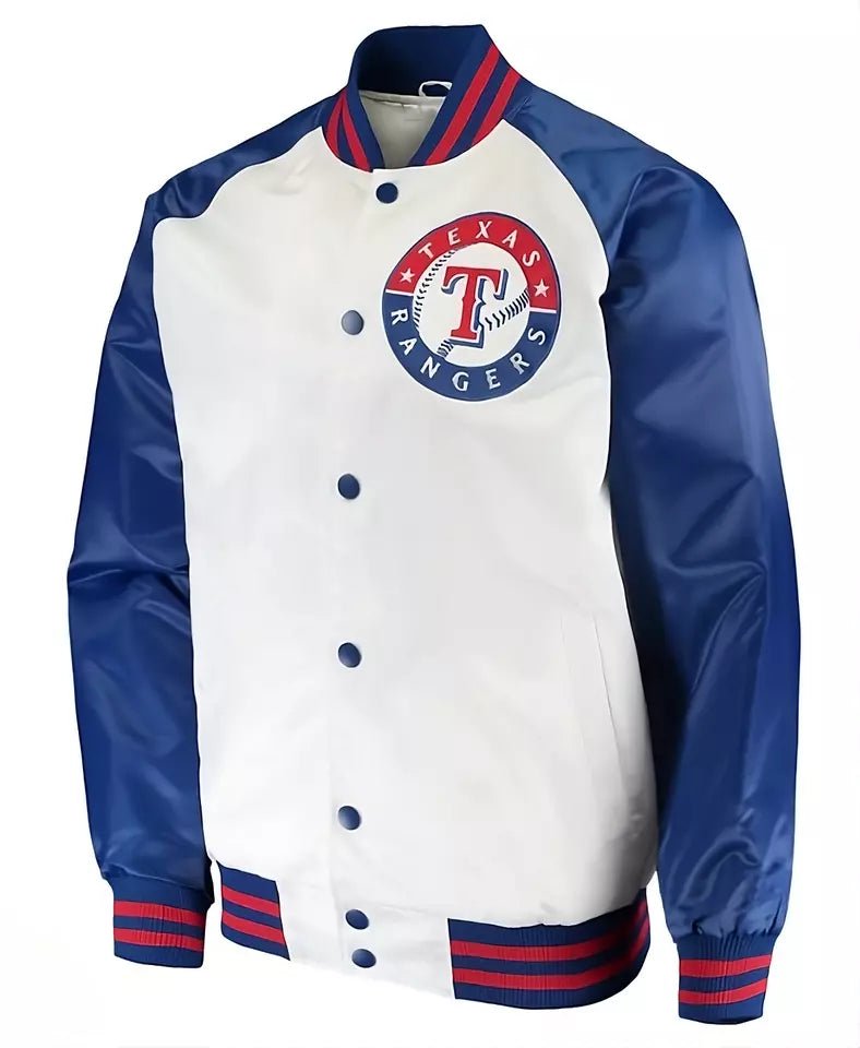 Men Letterman Texas Rangers Full-Snap Jacket with Embroidery Logos - MLB