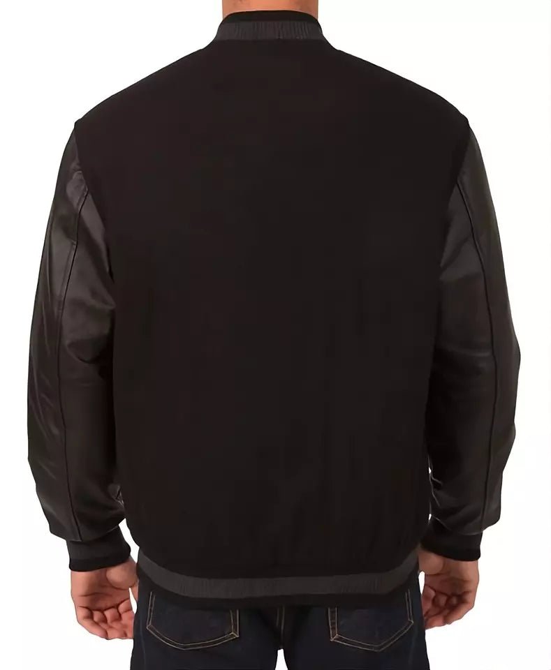 Men San Francisco Giants Black Letterman Varsity Jacket Black Genuine Leather sleeves - MLB - Image 2