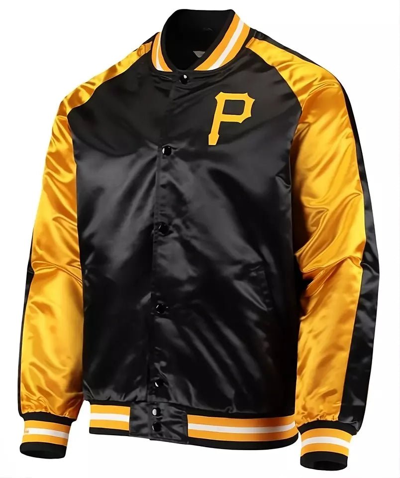 Pittsburgh Pirates Full-Snap Jacket with Embroidery logo Patches Yellow & Black - MLB