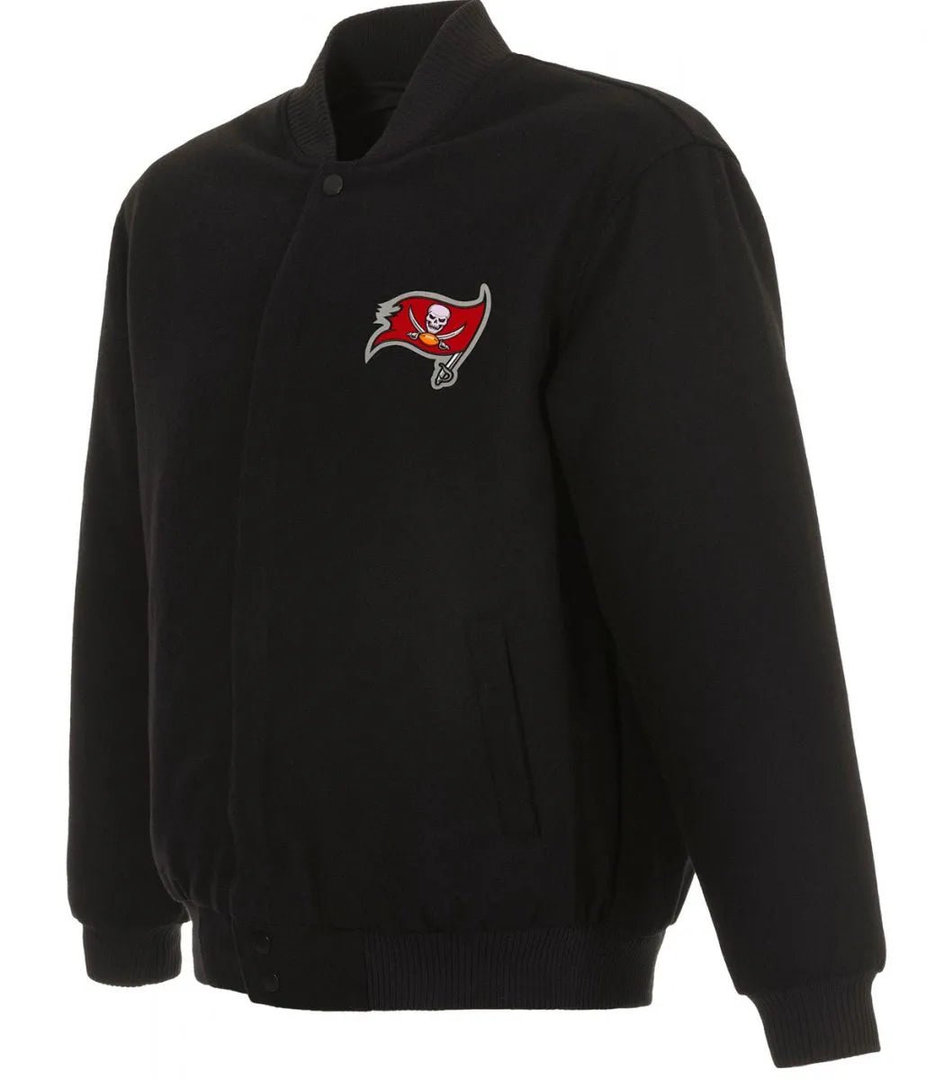 Men Tampa Bay Buccaneers Black Wool Varsity Jacket - NFL